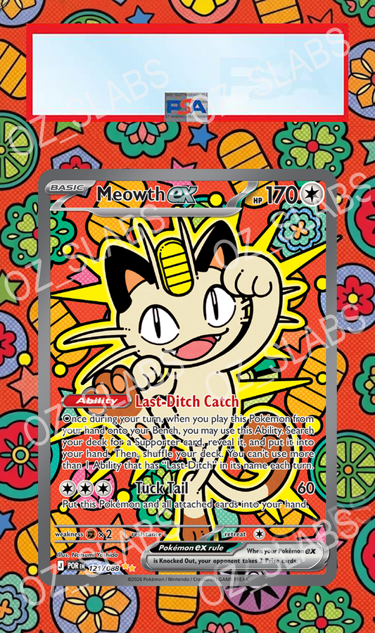 Meowth EX extended art case