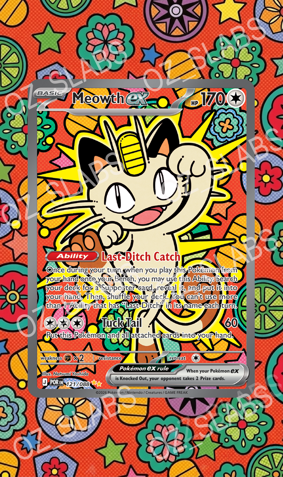 Meowth EX extended art case