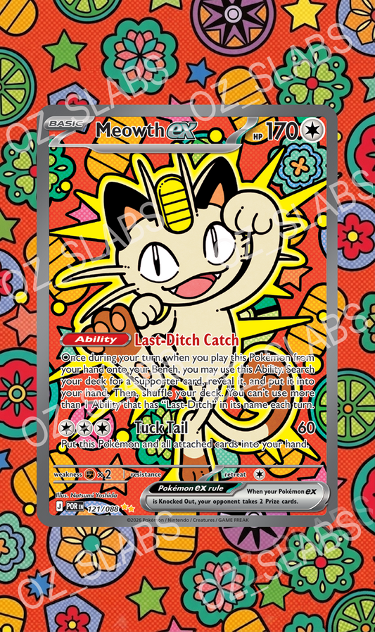 Meowth EX extended art case