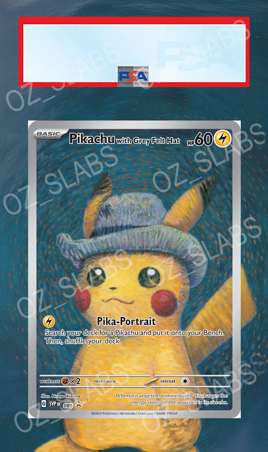 Pikachu with Grey Felt Hat extended art case