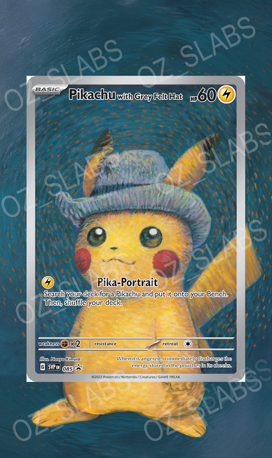 Pikachu with Grey Felt Hat extended art case
