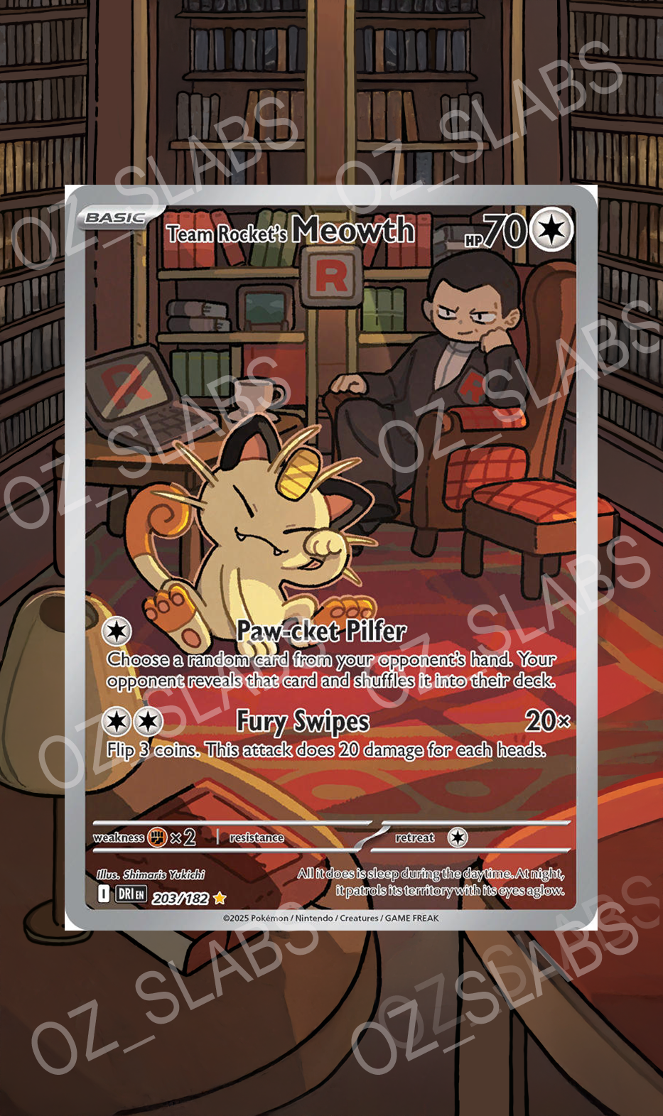 Team Rocket's Meowth extended art case