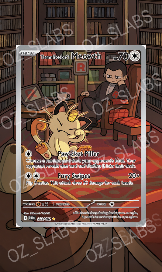 Team Rocket's Meowth extended art case